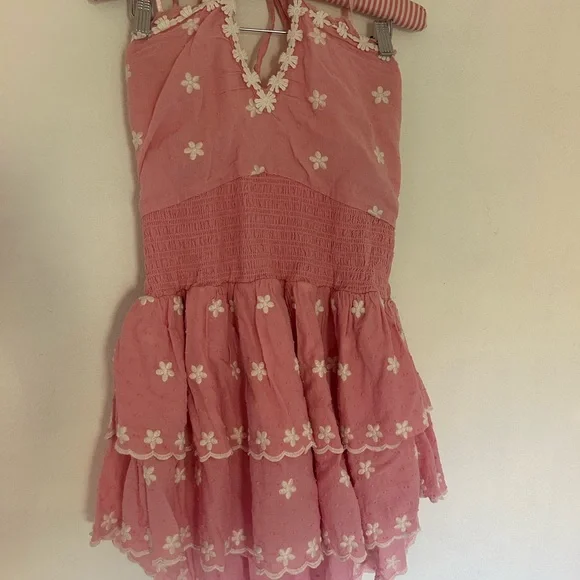 LoveShackFancy Pink Floral Halter Mini Dress - Picture 2 of 5